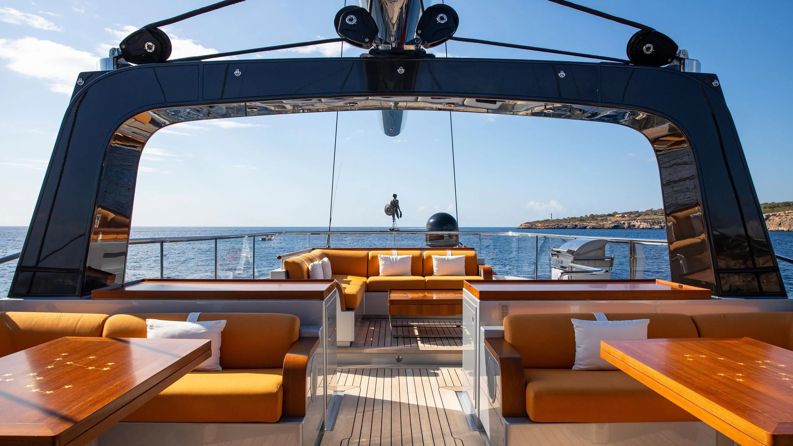 a boat on the water aboard PERSEUS^3 Yacht for Sale