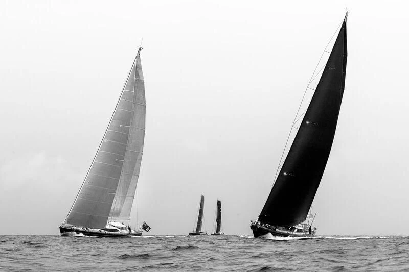 a group of sailboats on the water aboard PERSEUS^3 Yacht for Sale
