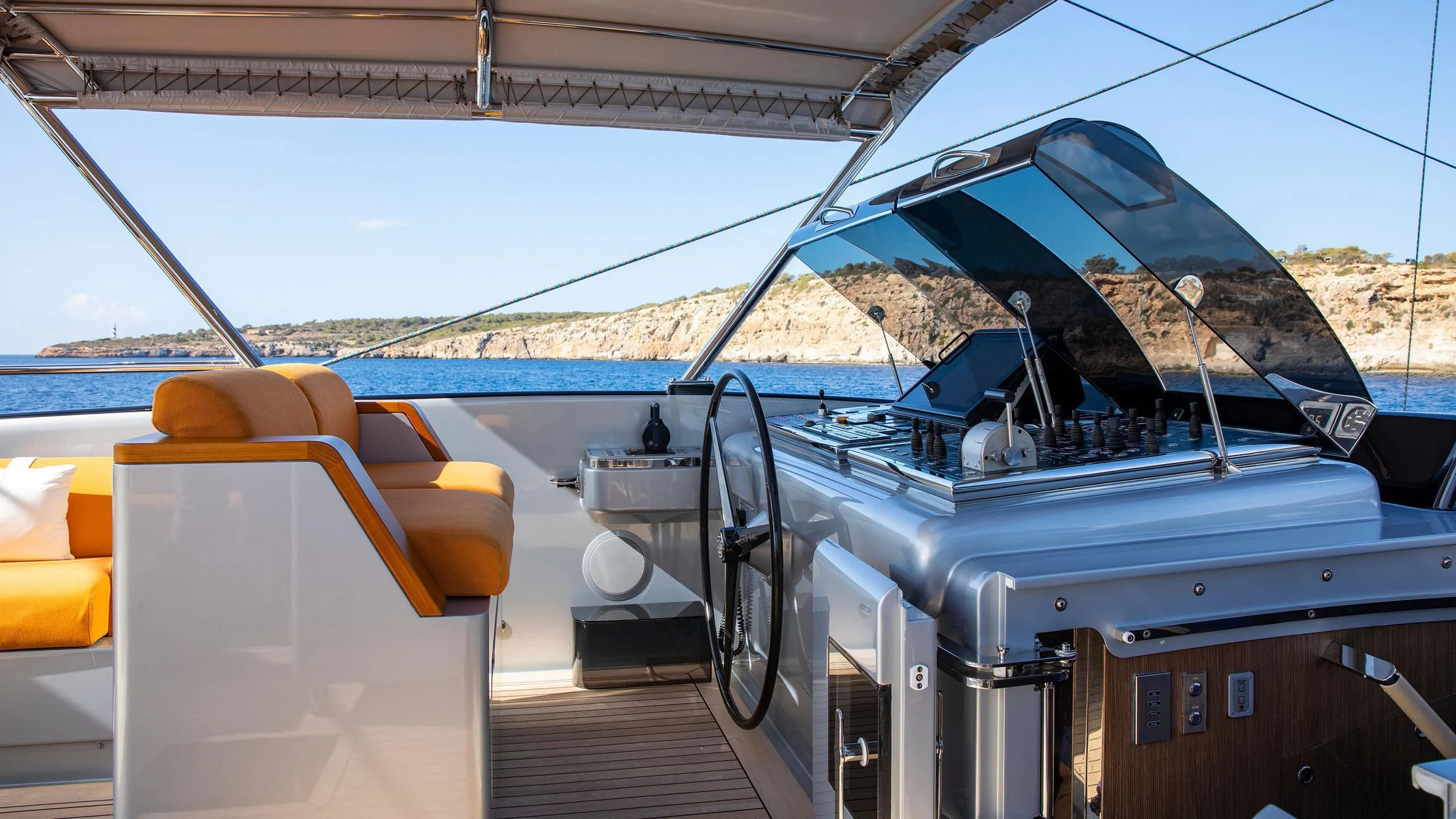 a boat on the water aboard PERSEUS^3 Yacht for Sale