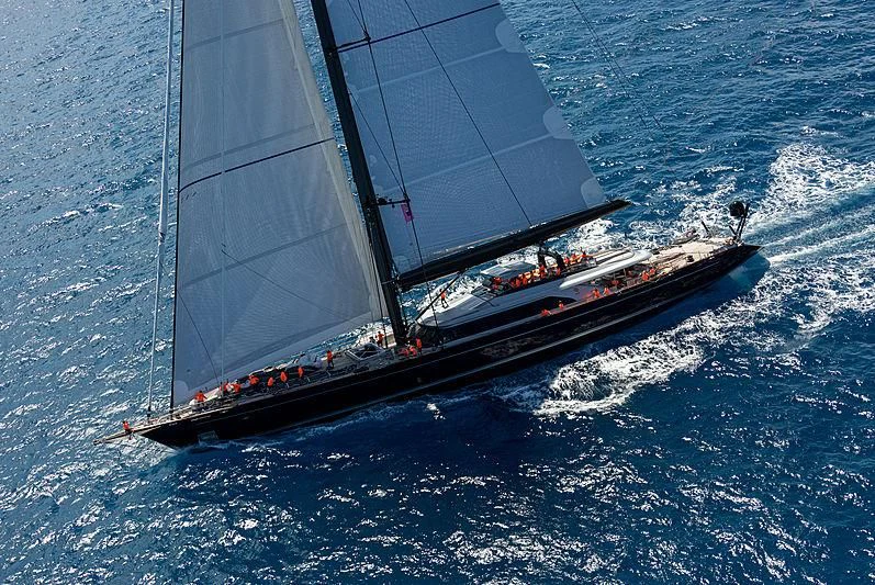 a ship sailing on the sea aboard PERSEUS^3 Yacht for Sale