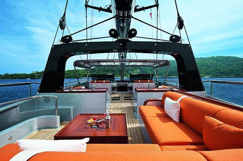 a boat on the water aboard PERSEUS^3 Yacht for Sale