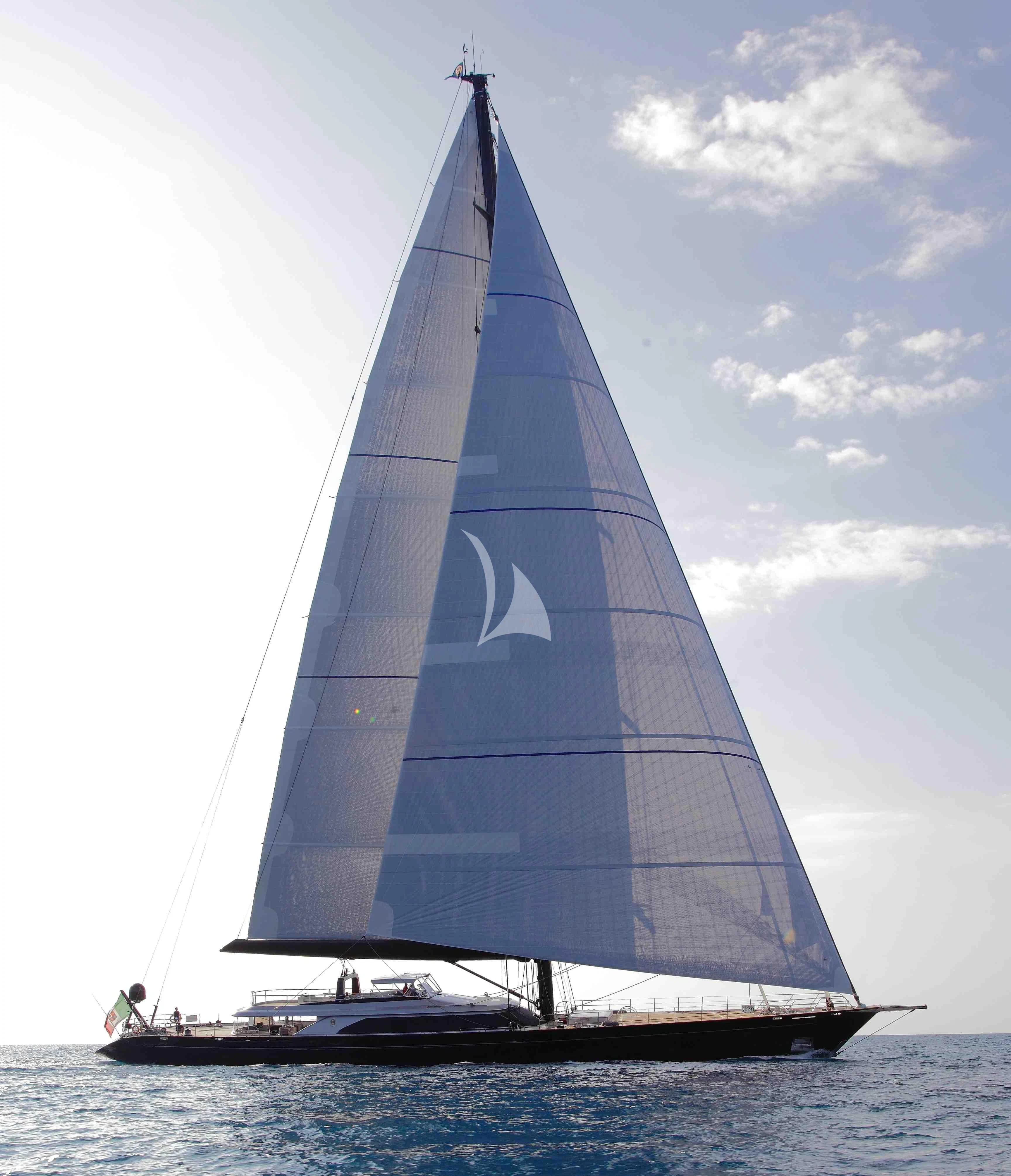 a large sailboat on the water aboard PERSEUS^3 Yacht for Sale