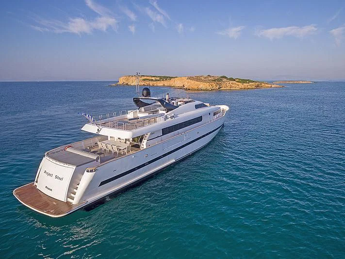 a boat on the water aboard PROJECT STEEL Yacht for Sale
