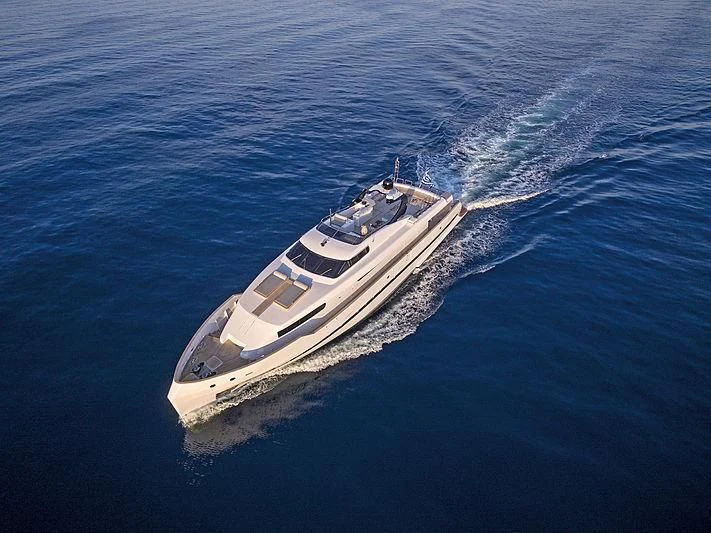 a high angle view of a ship aboard PROJECT STEEL Yacht for Sale