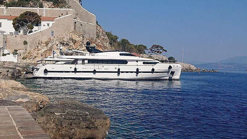 a boat on the water aboard PROJECT STEEL Yacht for Sale