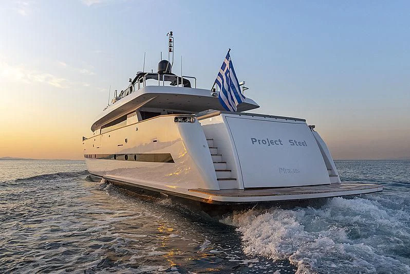a boat in the water aboard PROJECT STEEL Yacht for Sale