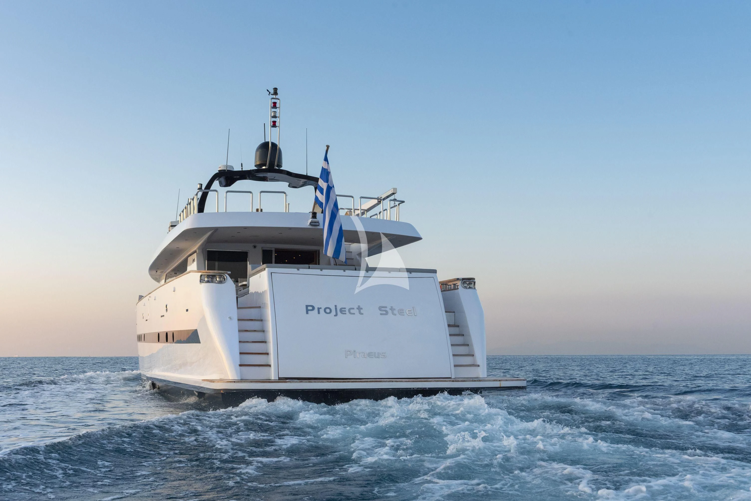 a boat in the water aboard PROJECT STEEL Yacht for Sale