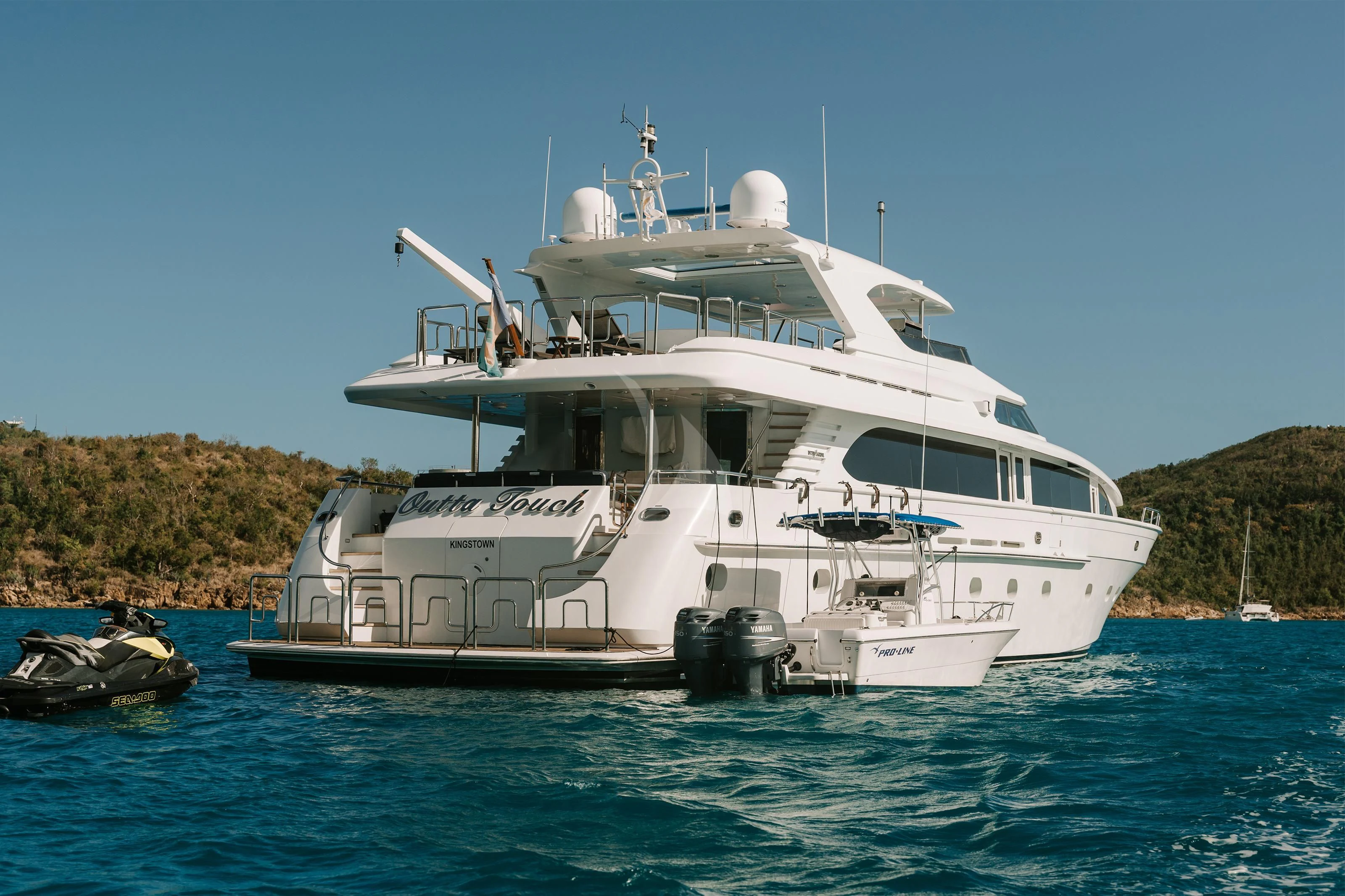 a boat on the water aboard OUTTA TOUCH Yacht for Sale