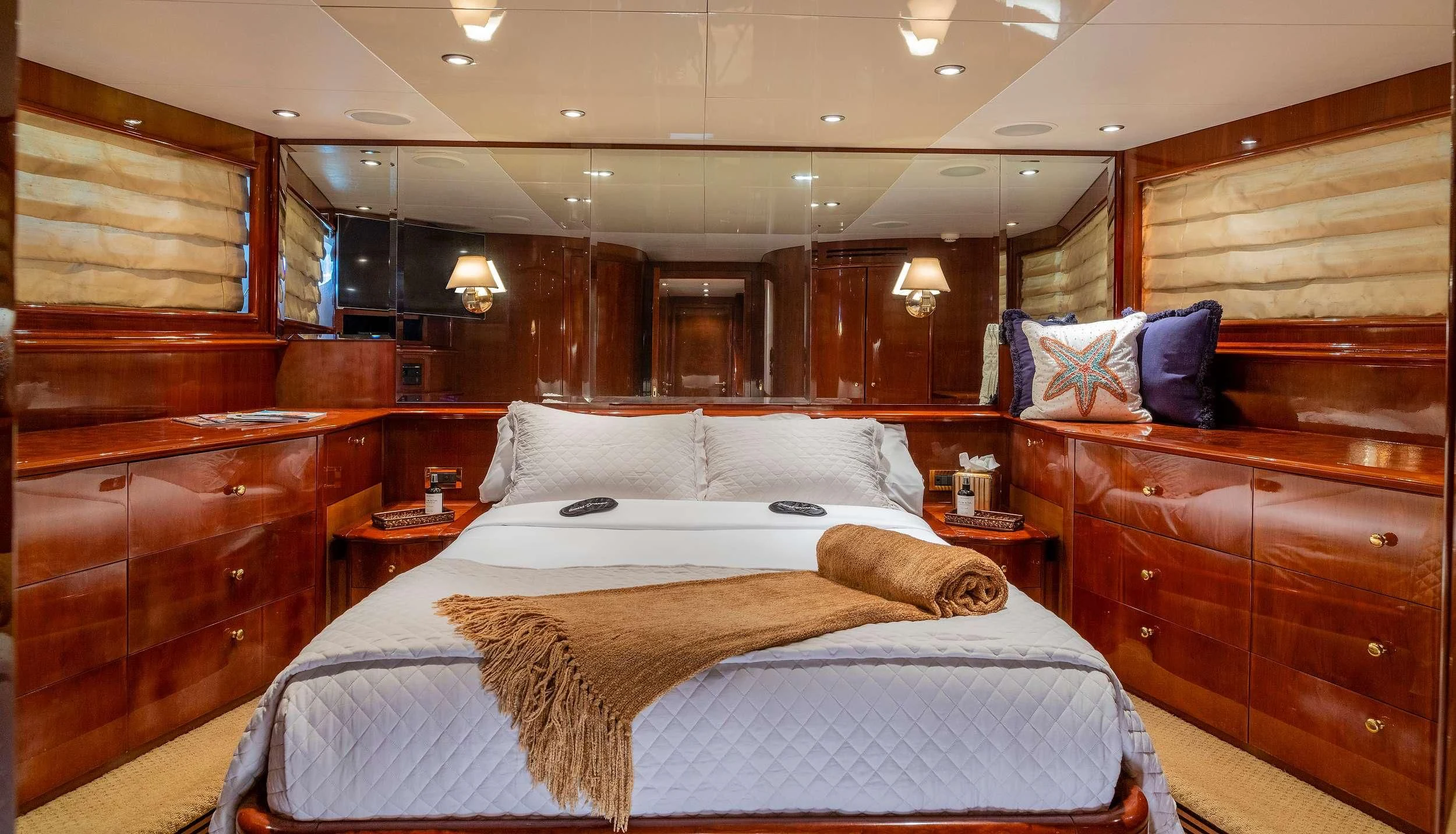 a bed in a cabin aboard OUTTA TOUCH Yacht for Sale