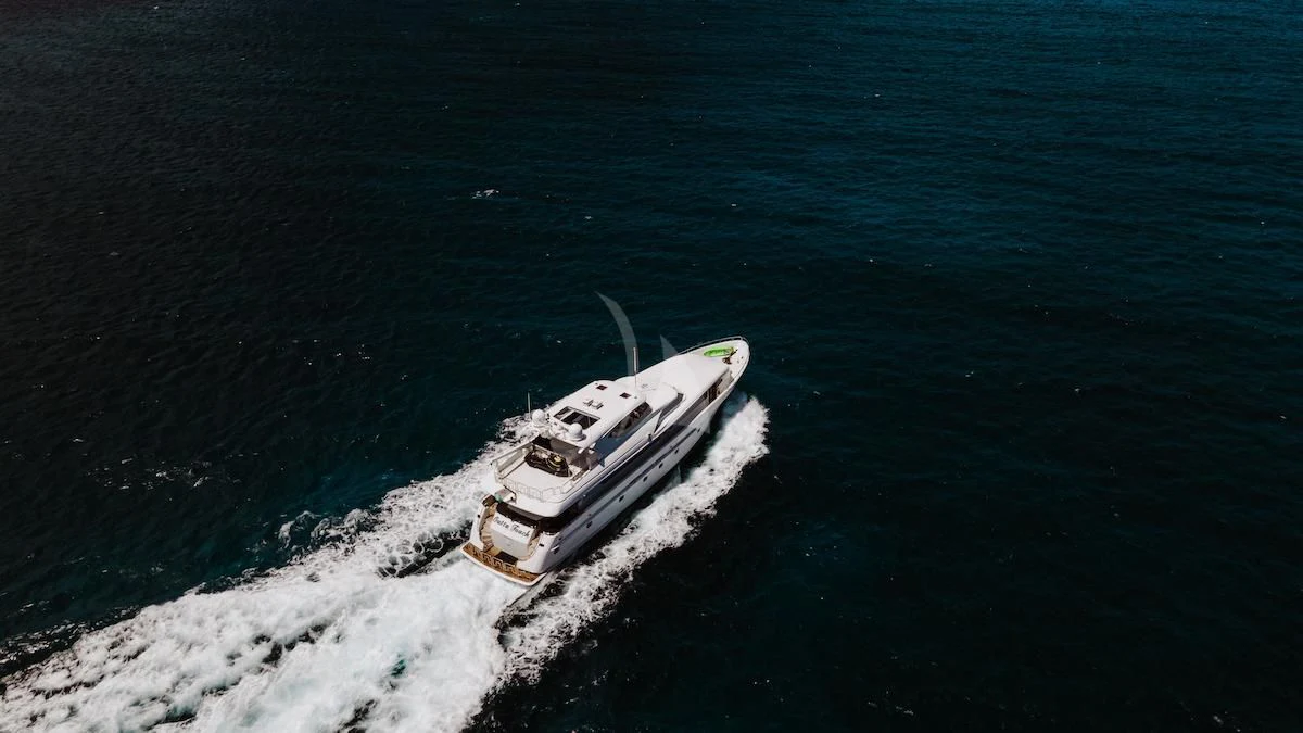a boat in the water aboard OUTTA TOUCH Yacht for Sale