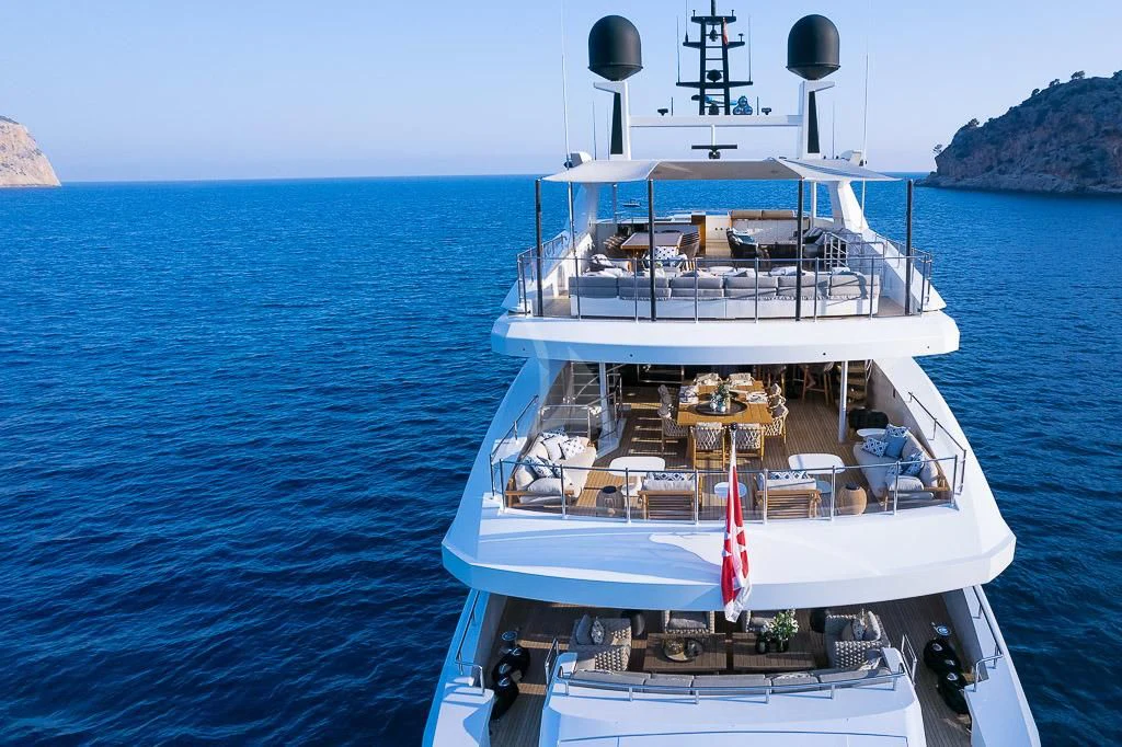 a boat in the water aboard MR. T Yacht for Charter