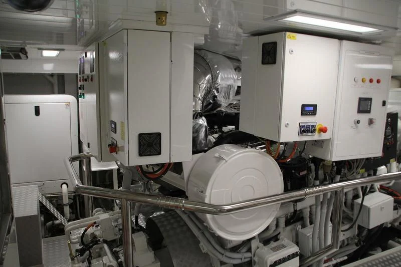 a large machine with many tubes aboard MR. T Yacht for Charter