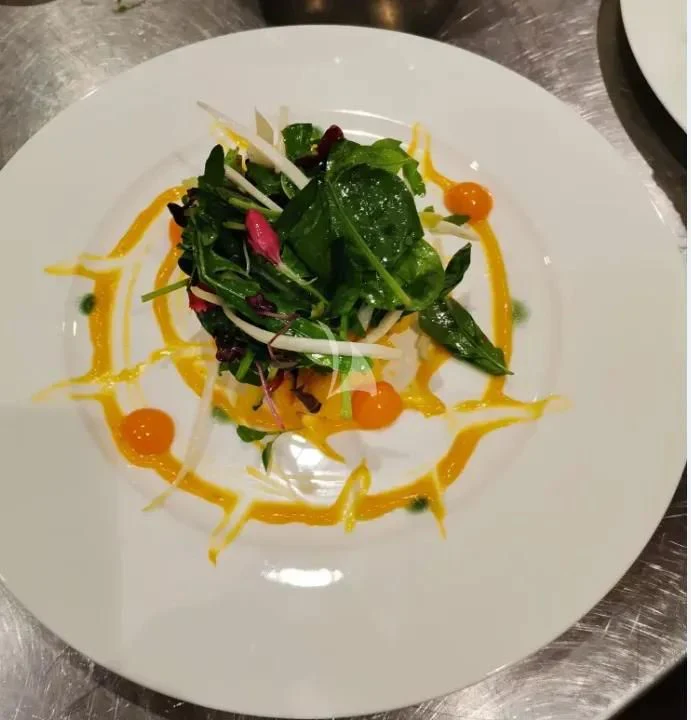 a plate of food aboard MR. T Yacht for Charter