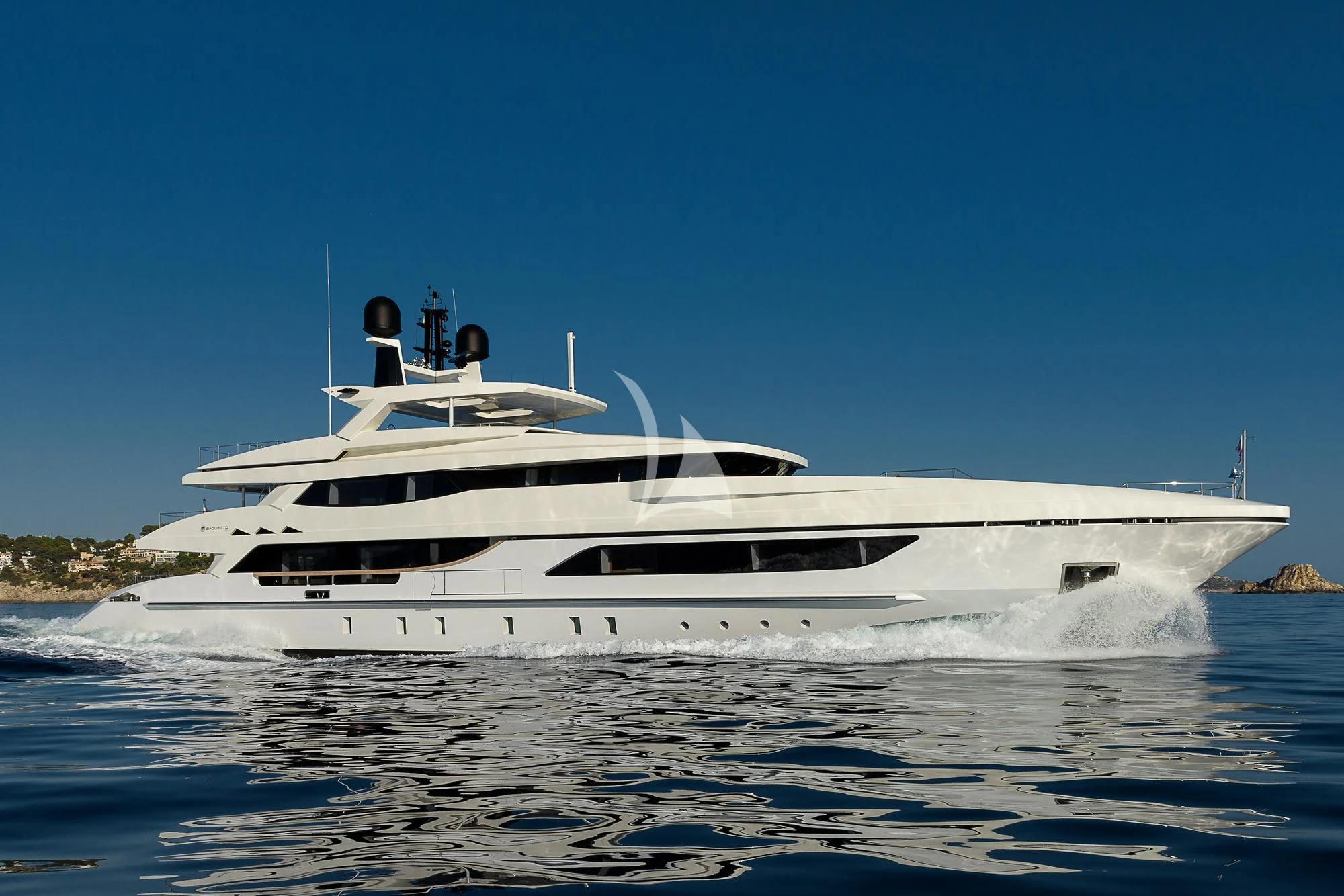 a white yacht on the water aboard MR. T Yacht for Charter
