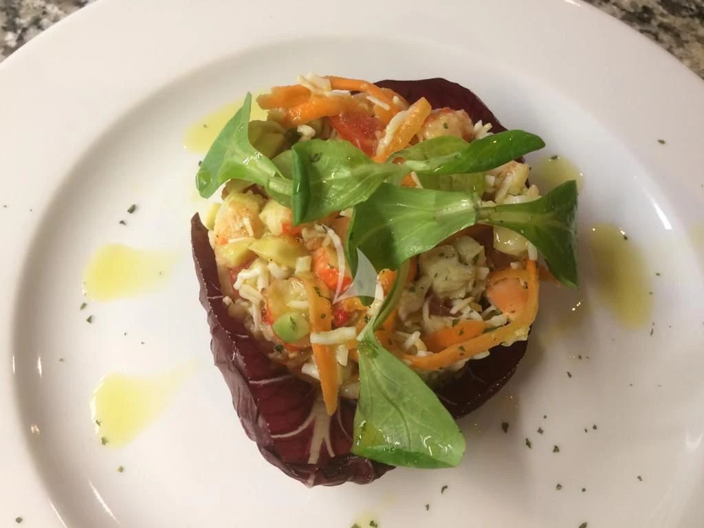 a plate of food aboard MR. T Yacht for Charter