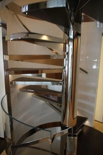 a set of stairs aboard MR. T Yacht for Charter