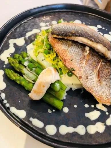 a plate of food aboard MR. T Yacht for Charter