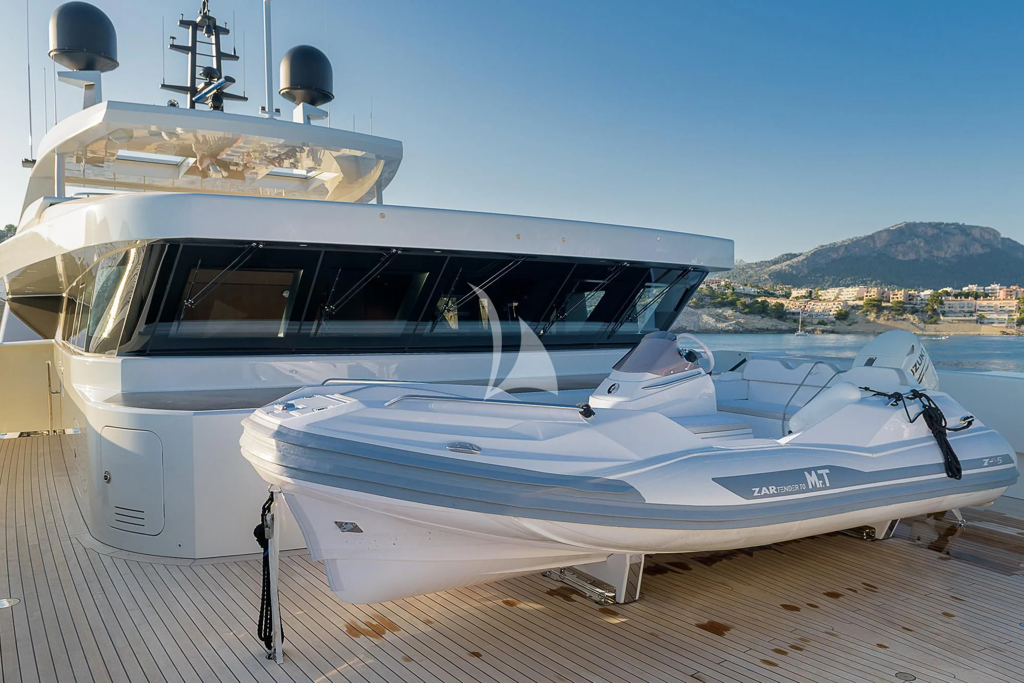 a boat on a dock aboard MR. T Yacht for Charter