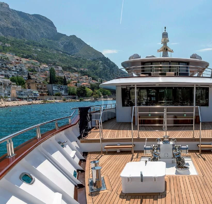 a boat on a dock aboard QUEEN ELEGANZA Yacht for Sale