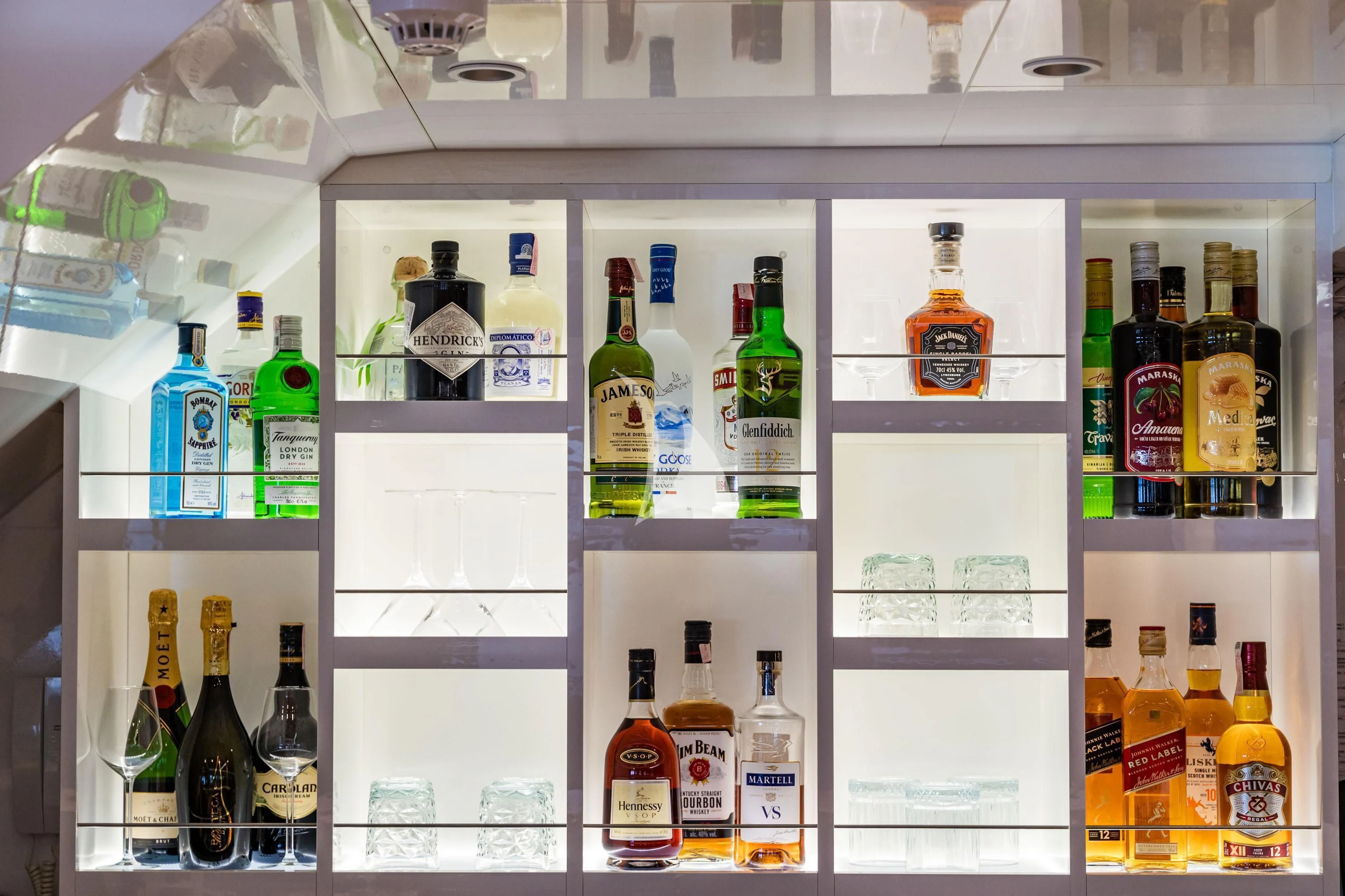 a fridge full of alcohol aboard QUEEN ELEGANZA Yacht for Sale