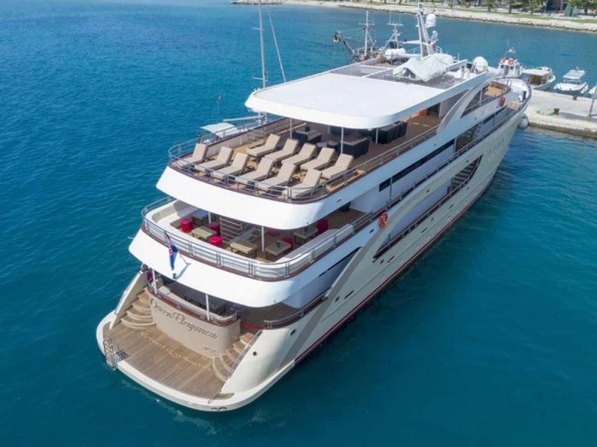 a boat in the water aboard QUEEN ELEGANZA Yacht for Sale