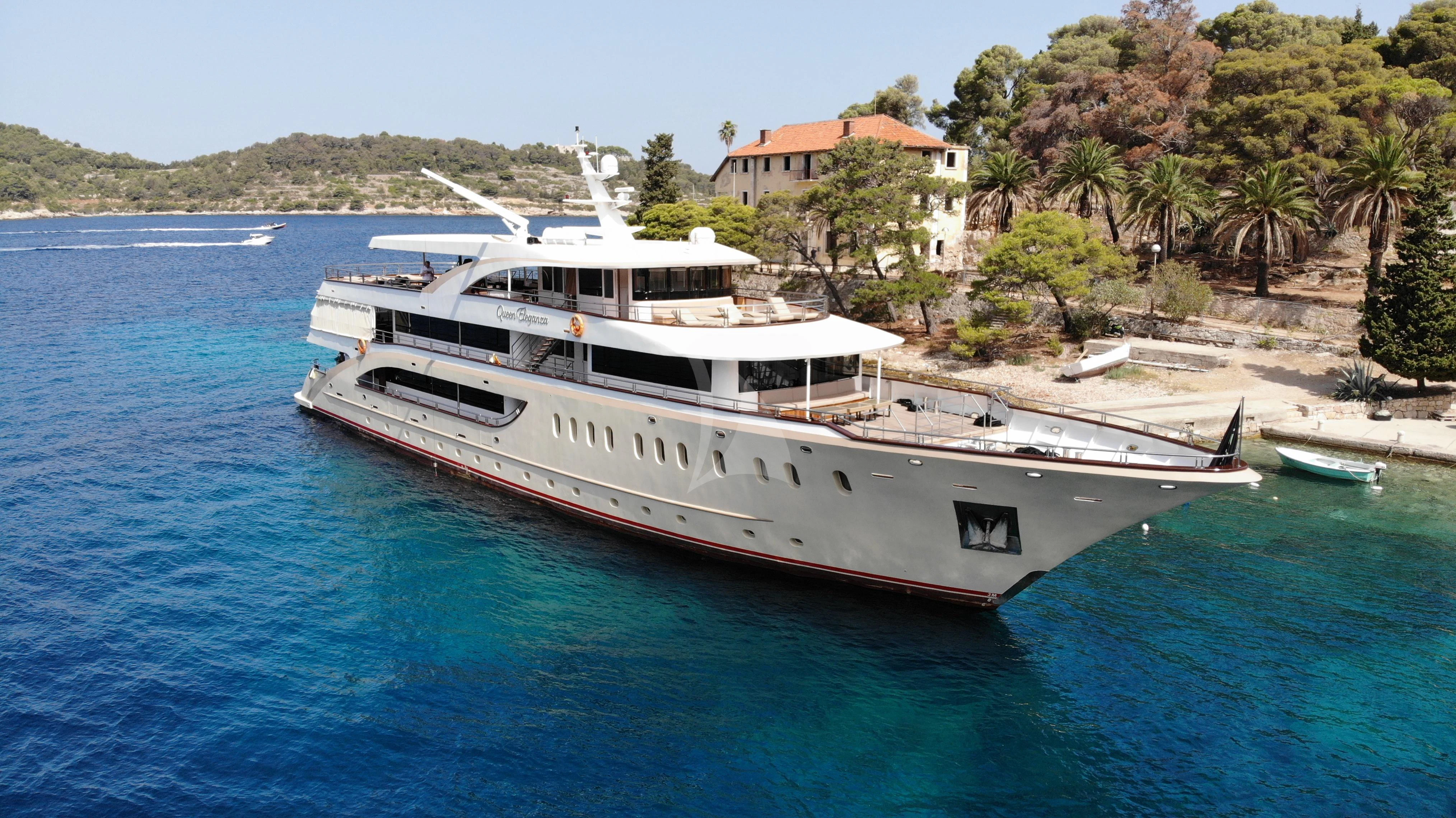 a boat in the water aboard QUEEN ELEGANZA Yacht for Sale