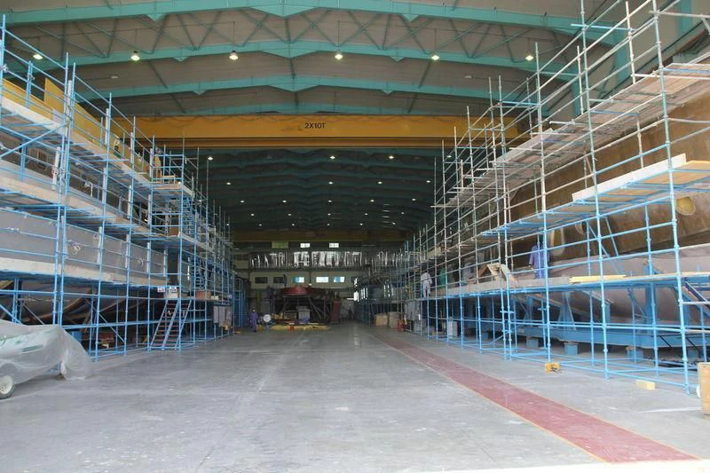 a warehouse with many racks of products aboard DUBAI STAR 1 Yacht for Sale