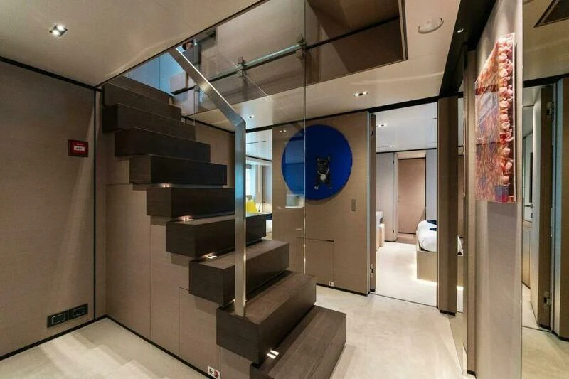 a staircase in a building aboard OFFICIAL PLAN Yacht for Sale