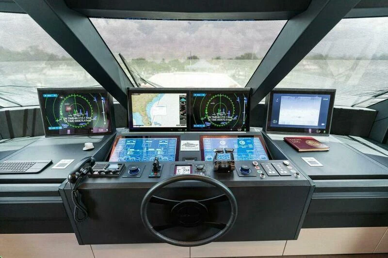 a control panel of a plane aboard OFFICIAL PLAN Yacht for Sale