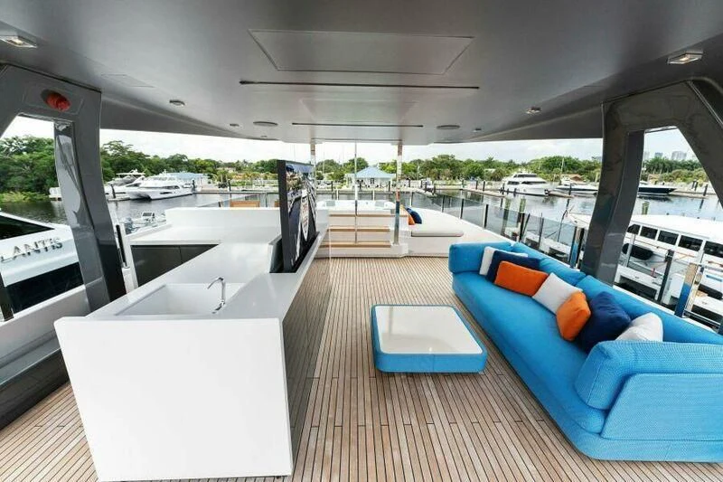 a boat on a deck aboard OFFICIAL PLAN Yacht for Sale
