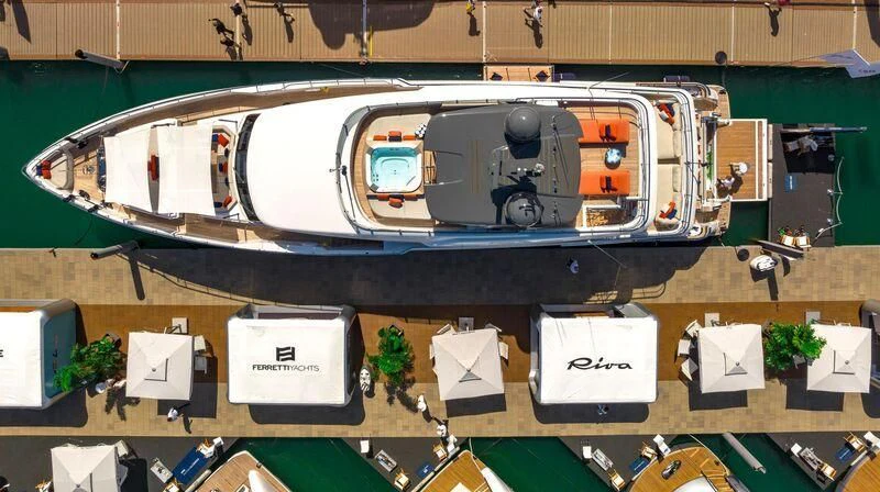 a model of a car aboard OFFICIAL PLAN Yacht for Sale