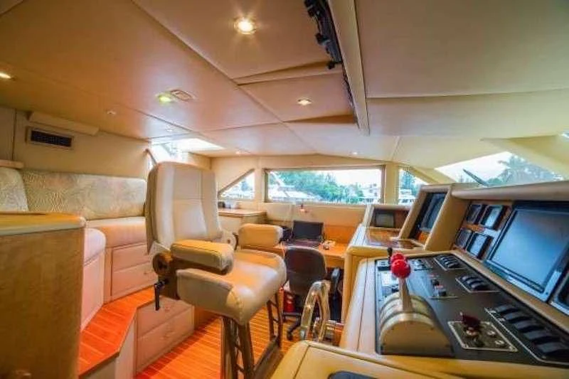a room with a couch and a computer aboard LADY LEX Yacht for Sale