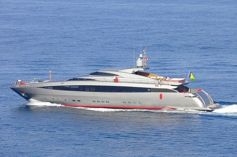 a large white boat in the water aboard NINA J Yacht for Sale