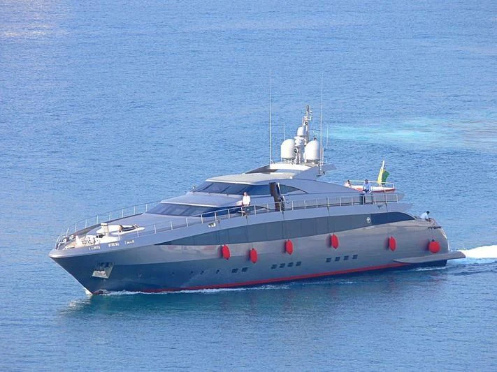 a large boat in the water aboard NINA J Yacht for Sale