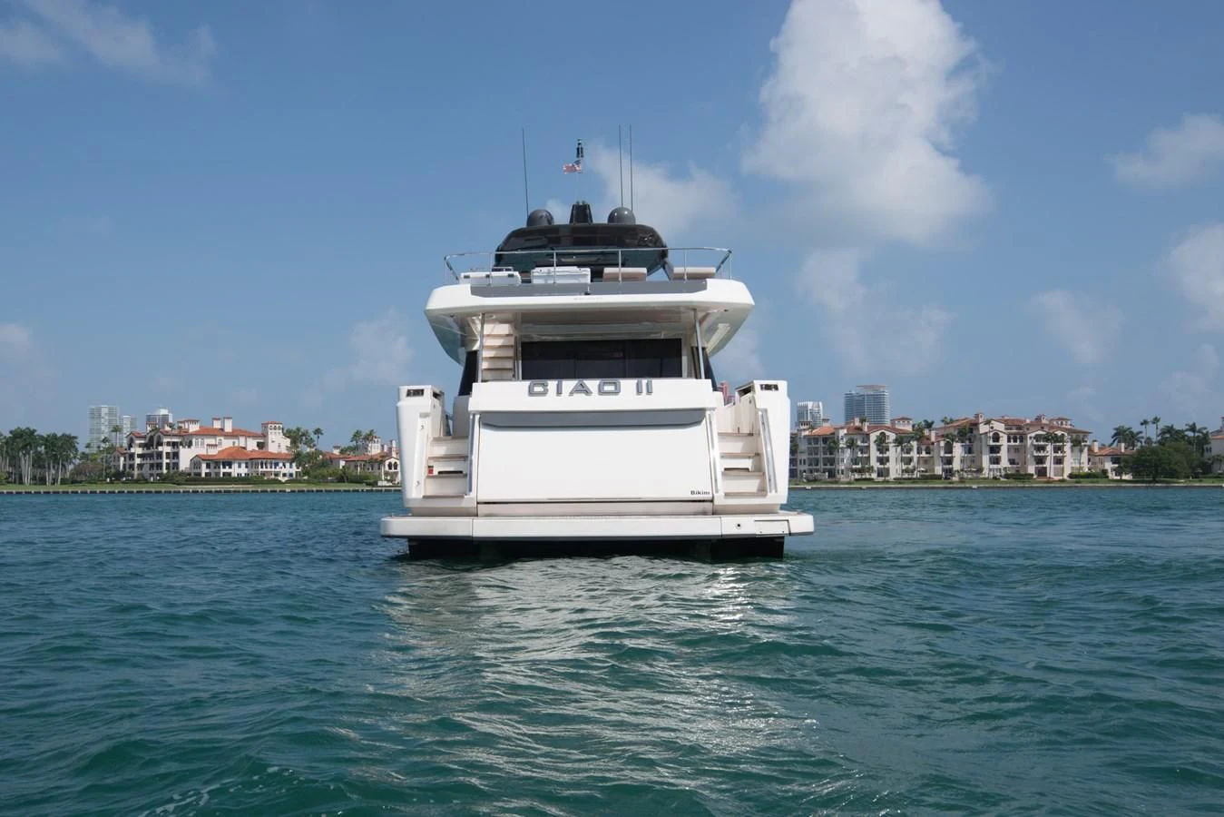 a boat on the water aboard CIAO II Yacht for Sale