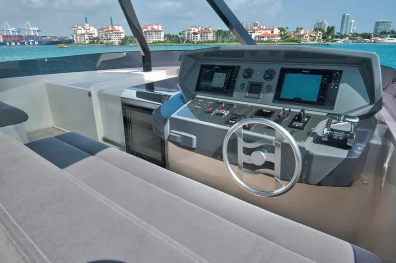 the inside of a car aboard CIAO II Yacht for Sale
