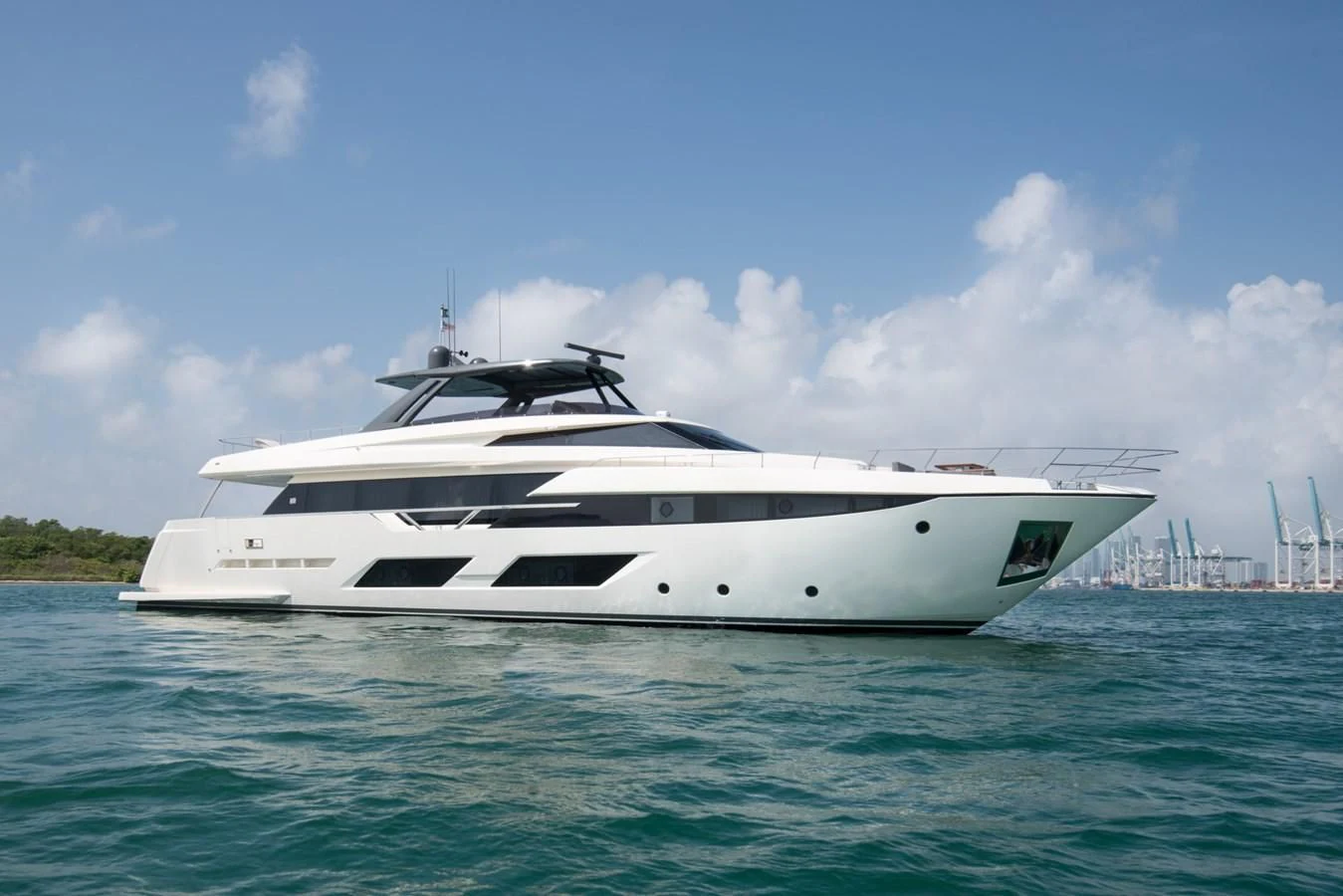 a white yacht in the water aboard CIAO II Yacht for Sale