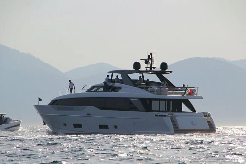 a boat in the water aboard SEVEN Yacht for Sale