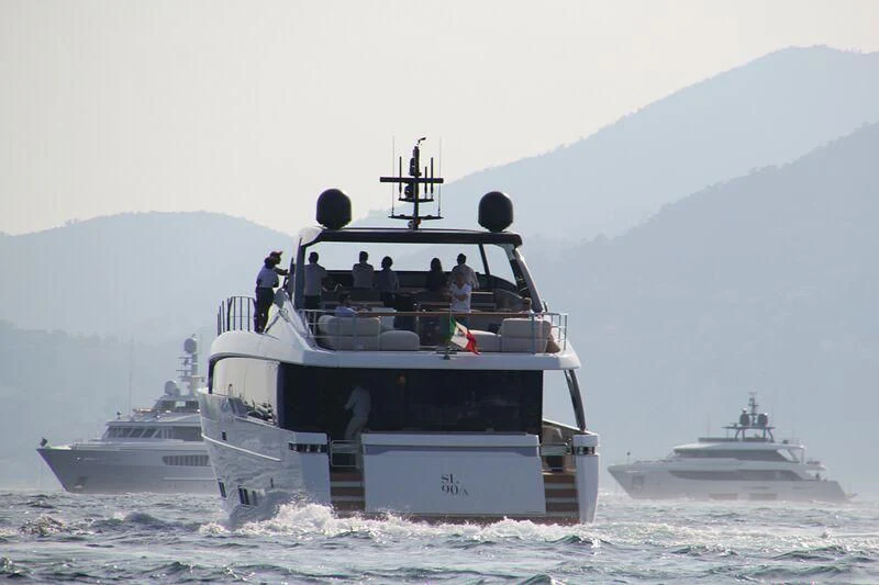 a group of people on a boat aboard SEVEN Yacht for Sale