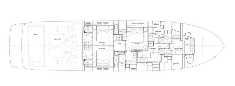 diagram, engineering drawing aboard SEVEN Yacht for Sale