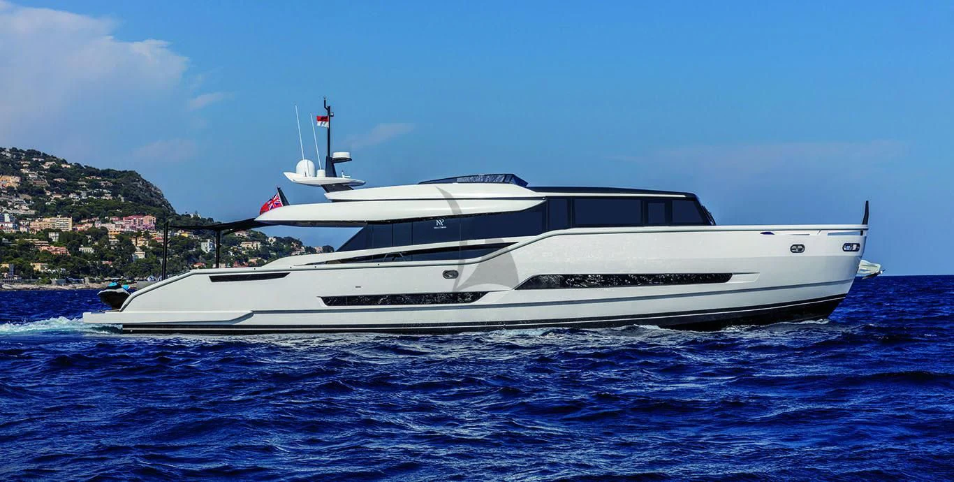 a white yacht on the water aboard SONEY Yacht for Sale