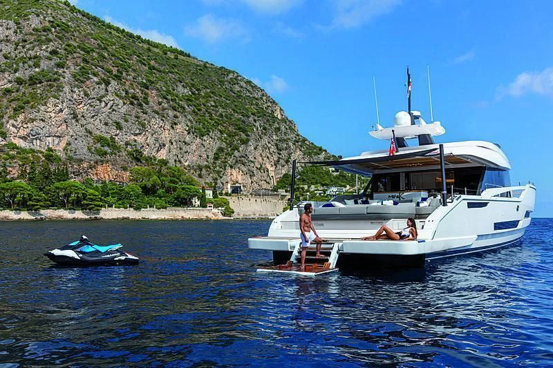 a group of people on a boat aboard SONEY Yacht for Sale
