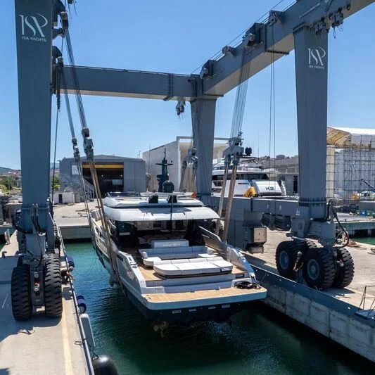 a boat is parked at a dock aboard SONEY Yacht for Sale