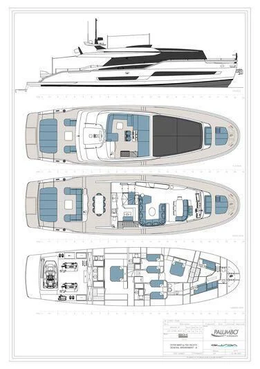 diagram, engineering drawing aboard SONEY Yacht for Sale