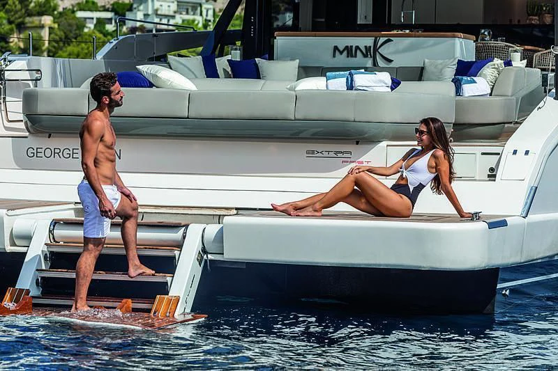a group of people on a boat aboard SONEY Yacht for Sale