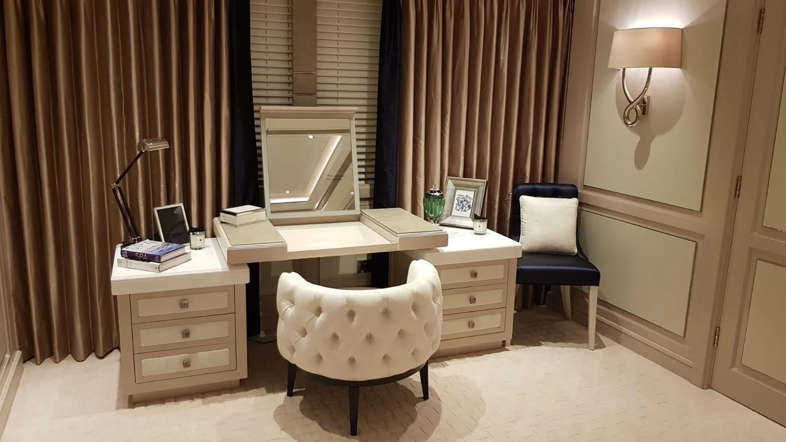 a room with a desk and a chair aboard TACANUYA Yacht for Charter