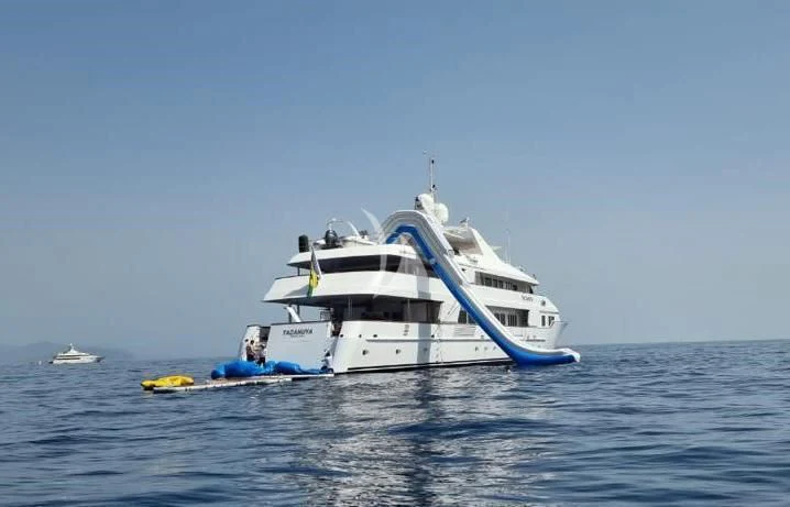 a boat in the water aboard TACANUYA Yacht for Charter