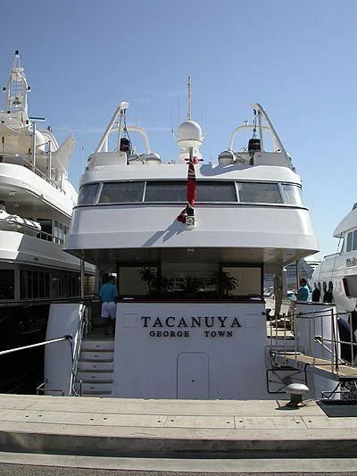a boat parked on the dock aboard TACANUYA Yacht for Charter