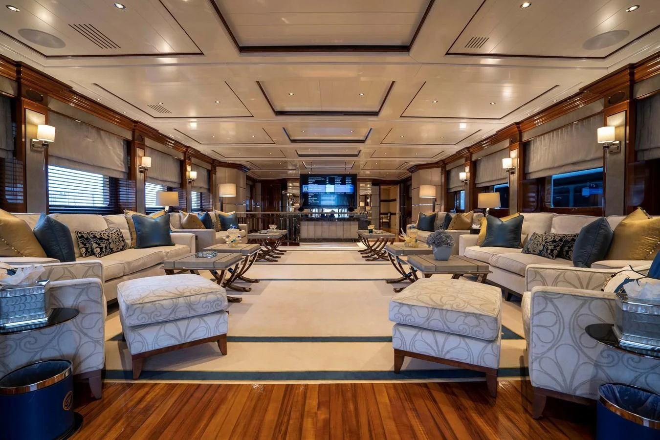 a room with couches and a table aboard TACANUYA Yacht for Charter