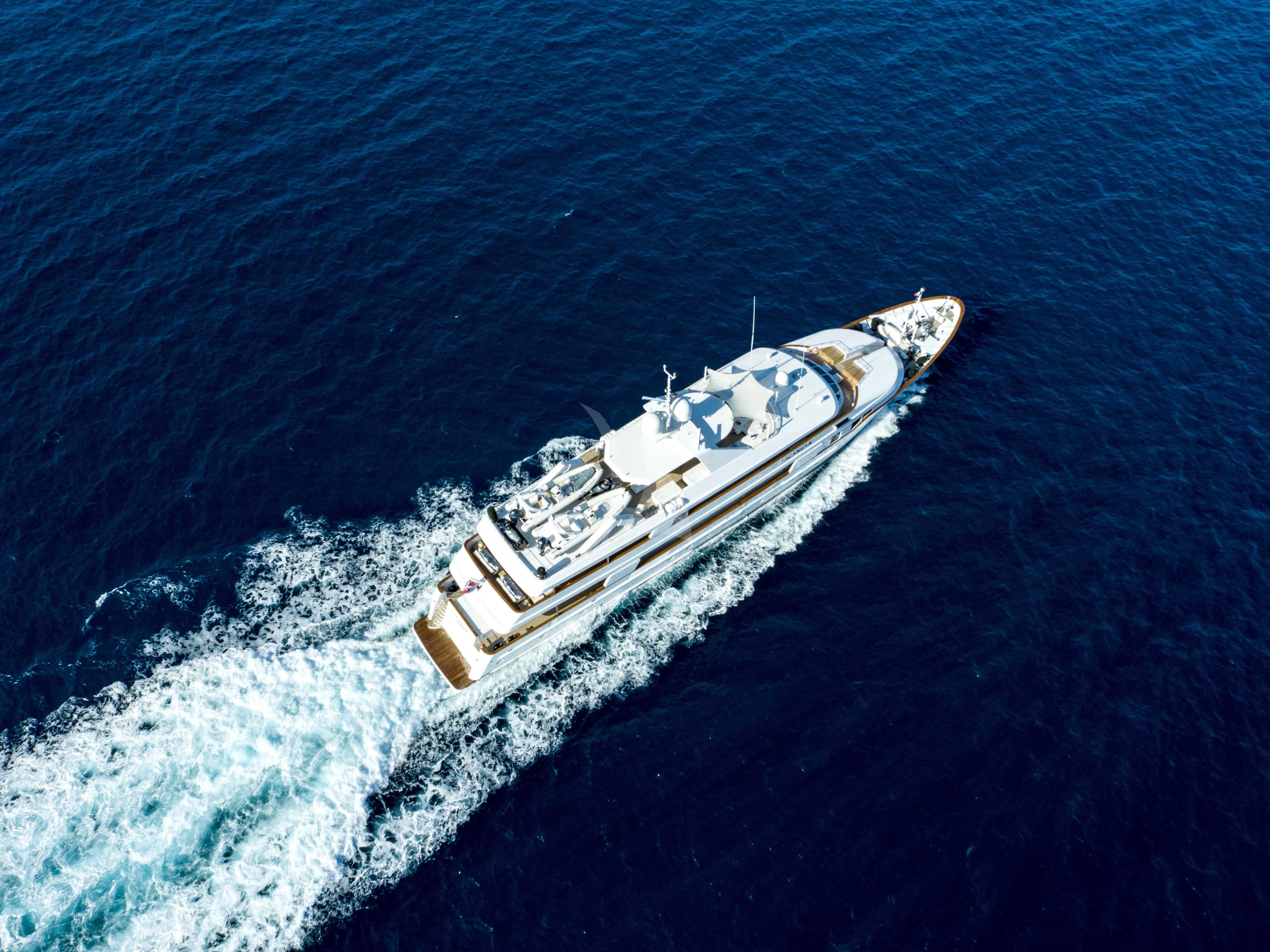 a ship in the ocean aboard TACANUYA Yacht for Charter